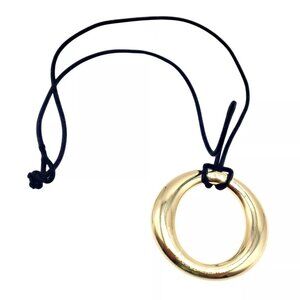 Authentic! Tiffany & Co 18k Yellow Gold Peretti 35mm Medium Sevillana Necklace